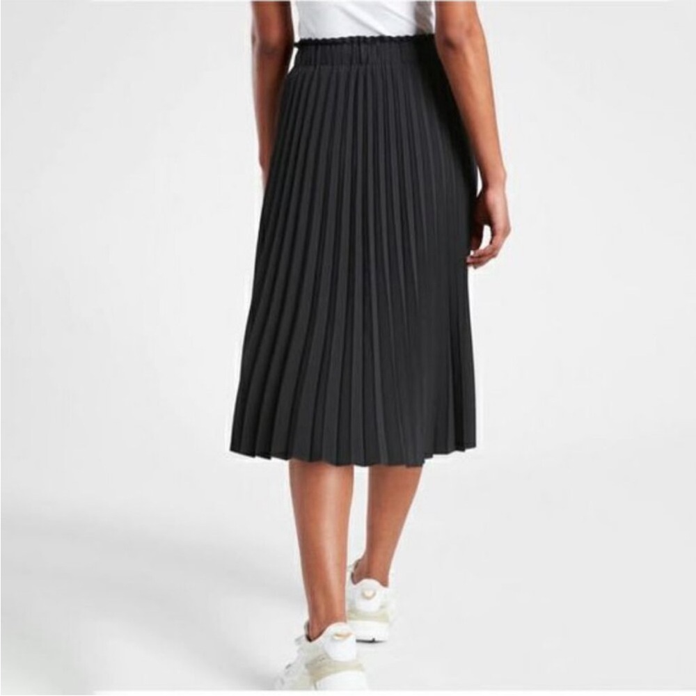 Athleta Black Pleated Midi Skirt - Picture 2 of 6